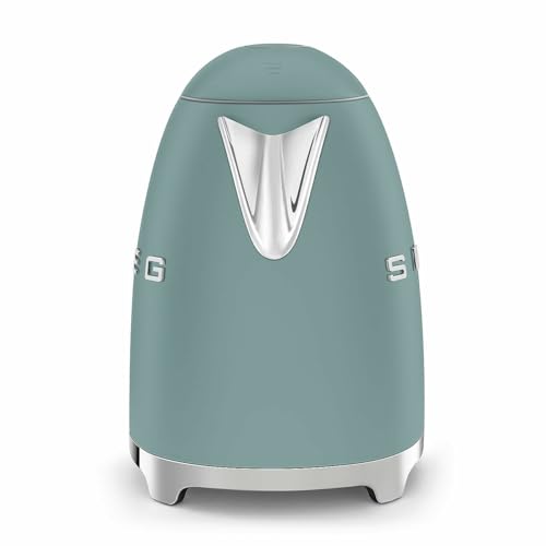 SMEG KLF03 7 Cup Electric Water Kettle, Retro-Style, Soft-Opening Lid, Auto Shut-Off, 360° Swivel Base – Jade