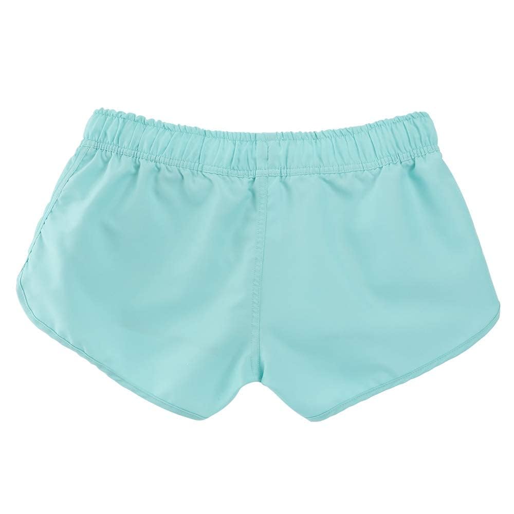 Women's Athletic Casual Beach Shorts Boardshorts Summer Floral Quick Dry Swim Trunks, Turquoise L