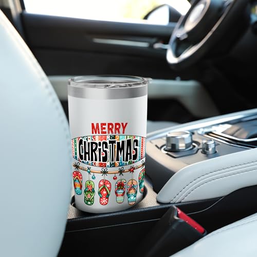 Merry Christmas Surfboard Flip Flop Stainless Steel Insulated Tumbler