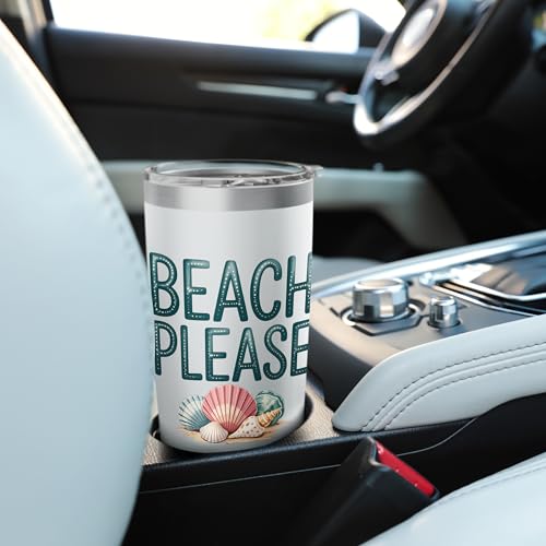 Beach Please Funny Stainless Steel Insulated Tumbler