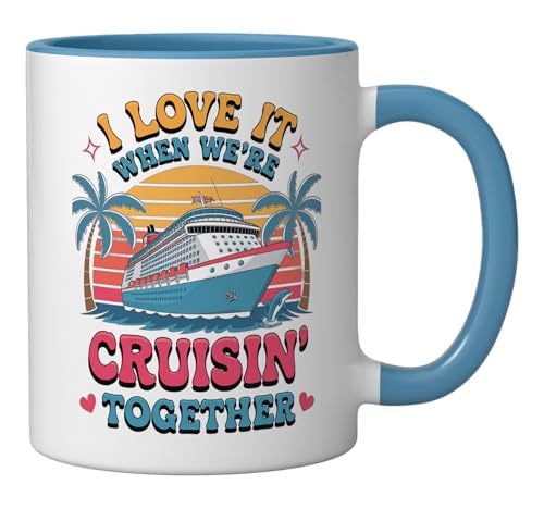 Cruise Vacation Ceramic Mug, Blue/White