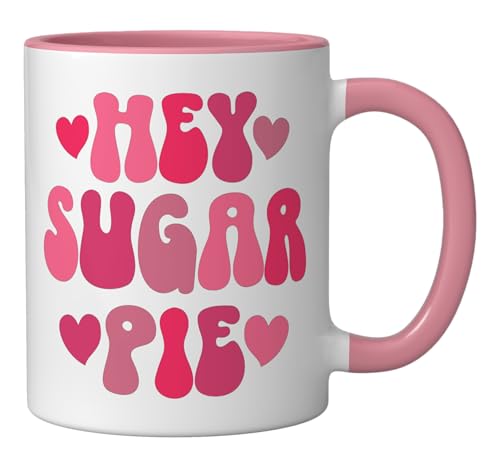 Hey Sugar Pie Retro Valentines Day Ceramic Mug