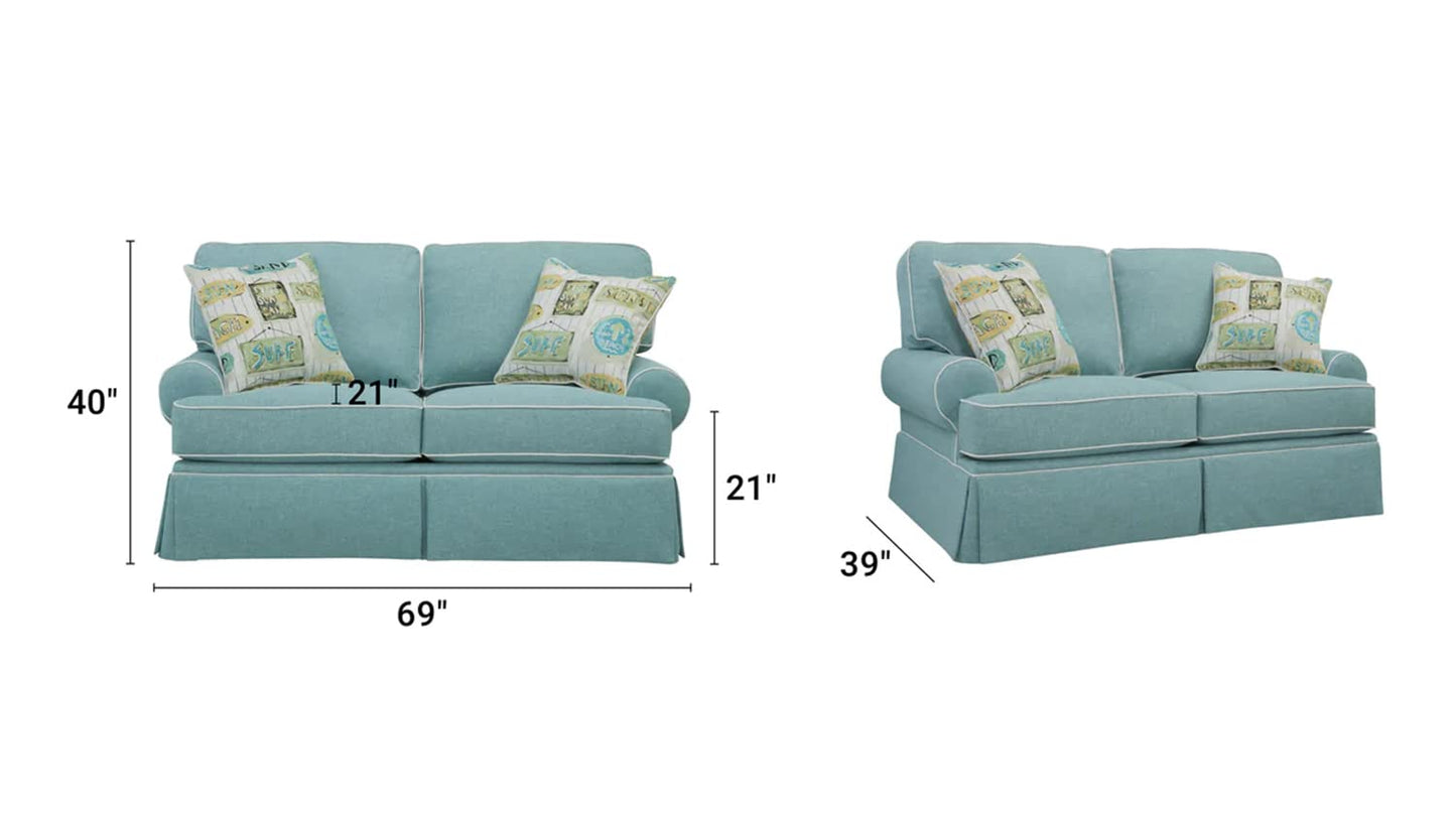 American Furniture Classics 8-020-S275A Coastal Aqua Series Loveseat