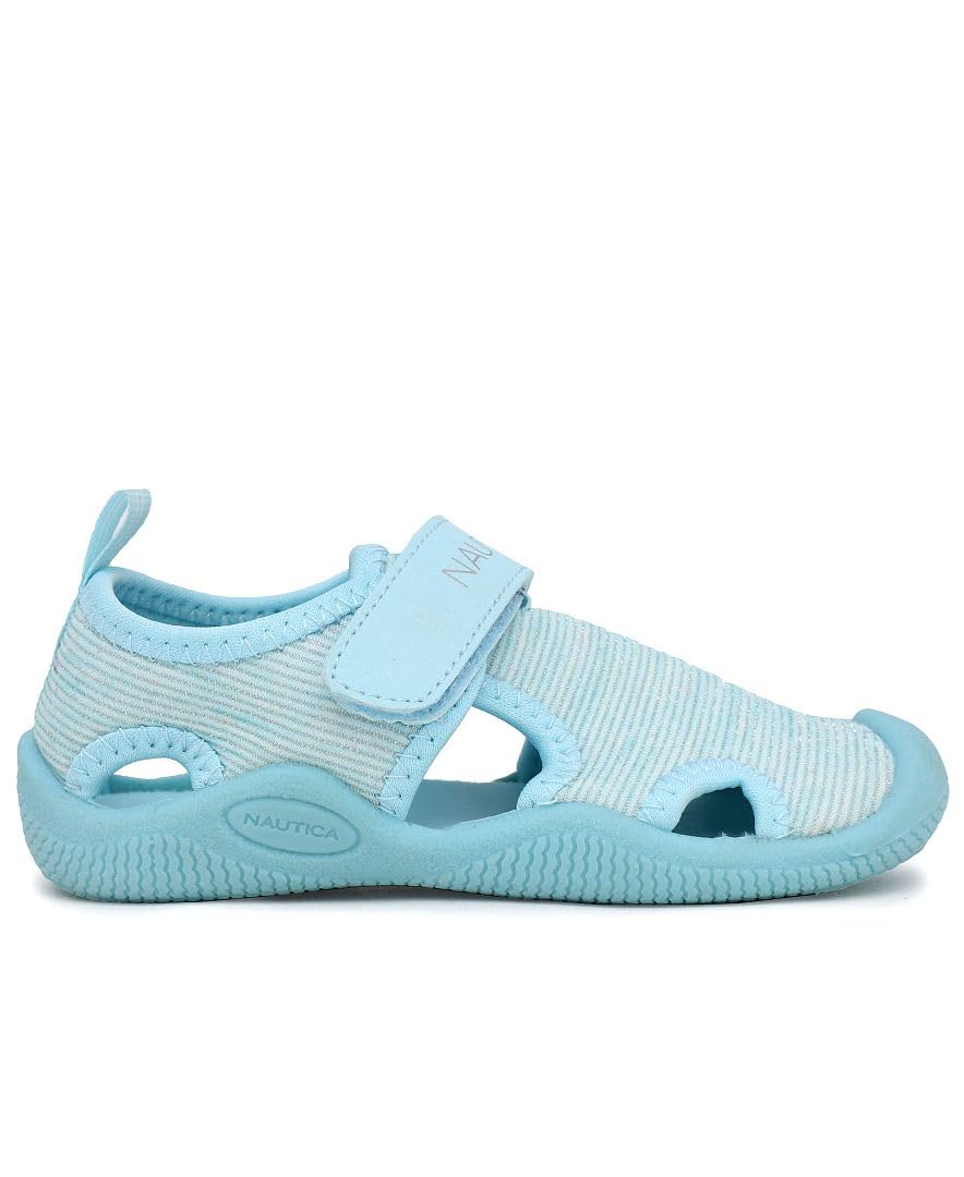 Nautica Kids Protective Water Shoe,Closed-Toe Sport Sandal For Boys and Girls-Kettle Gulf-Reel Aqua Silver Size-9