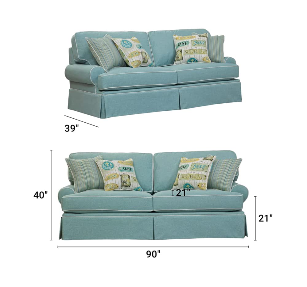 American Furniture Classics 8-040M-S275A Coastal Aqua Series Sleeper Sofa