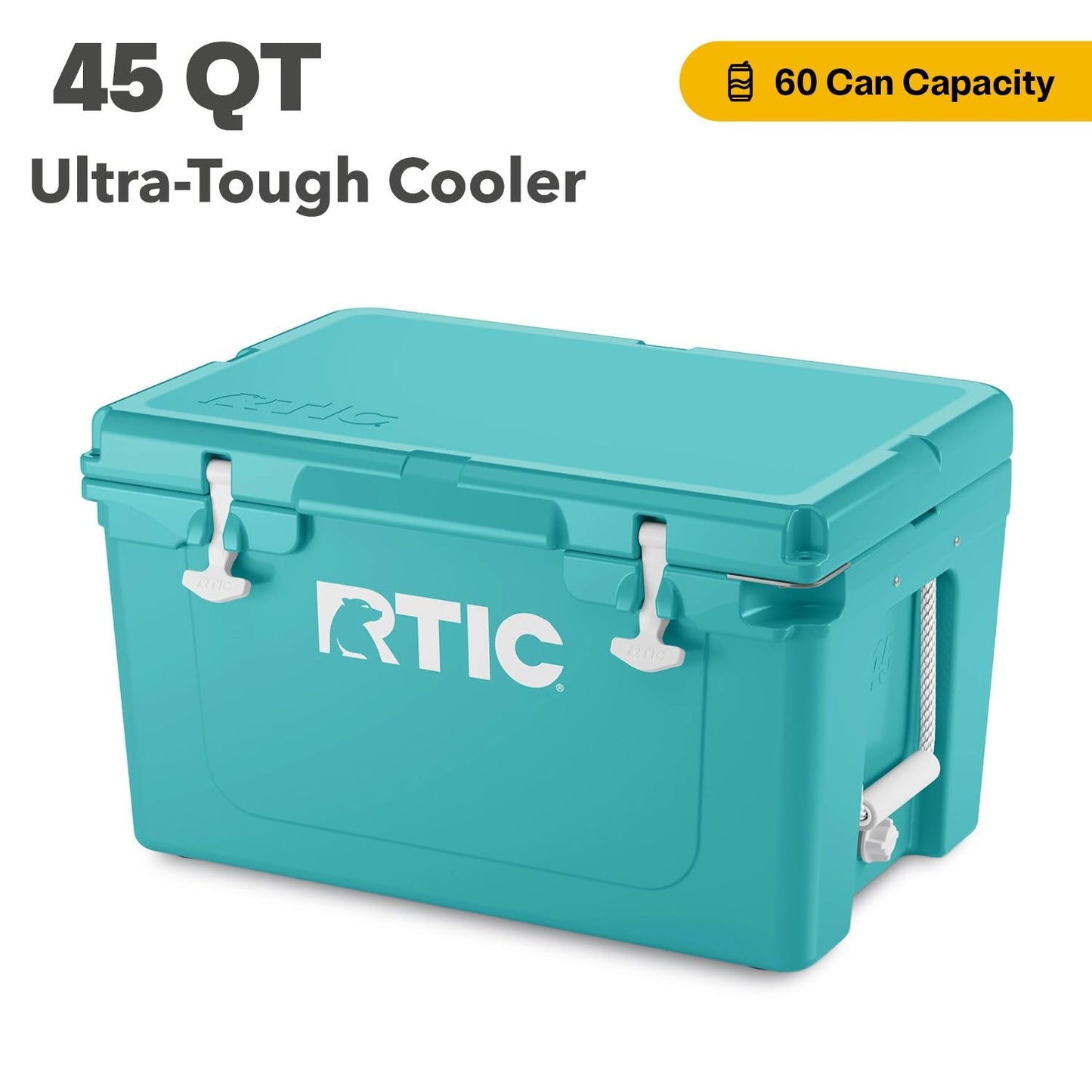 RTIC 45 QT Ultra-Tough Cooler Hard Insulated Portable Ice Chest Box for Beach, Drink, Beverage, Camping, Picnic, Fishing, Boat, Barbecue, Lagoon