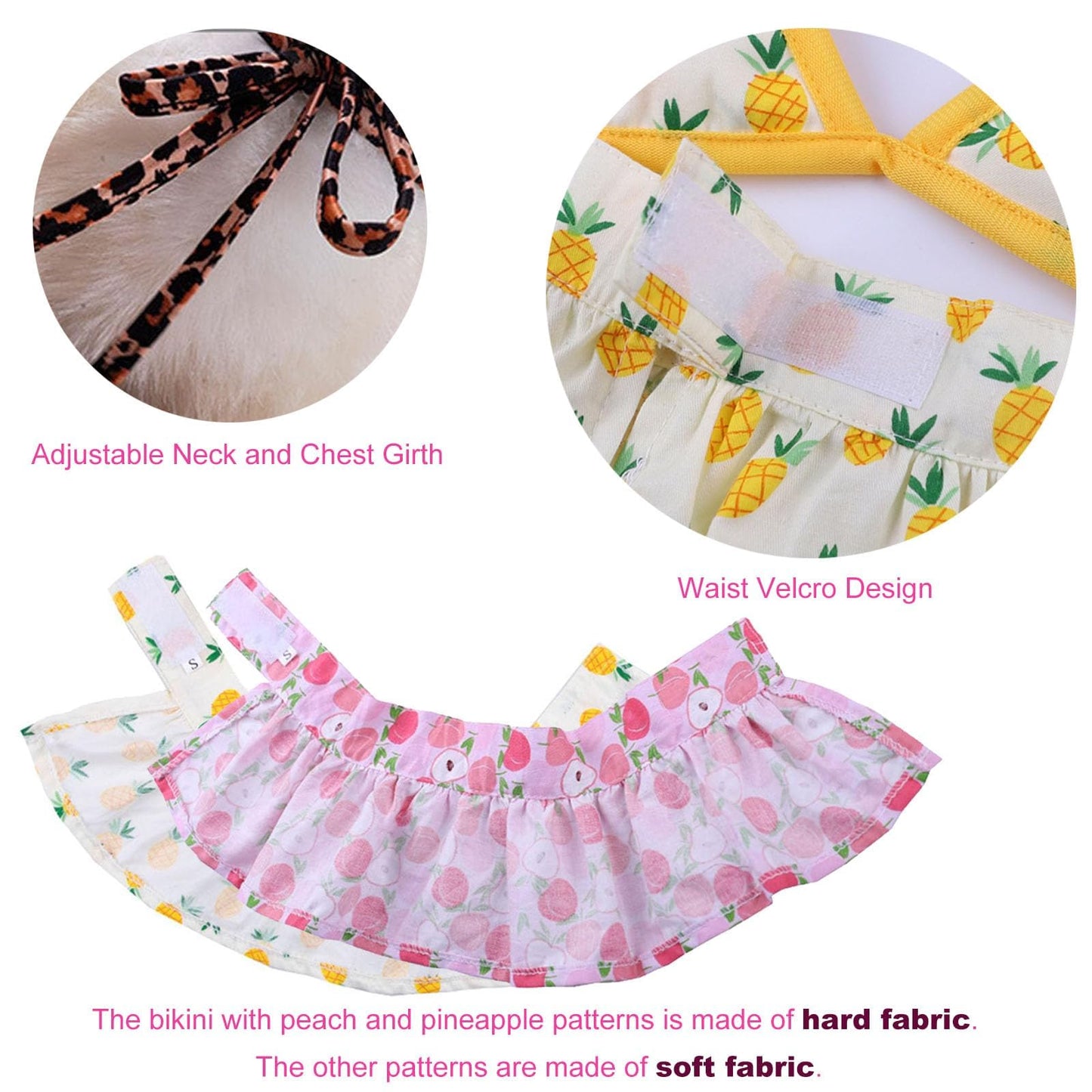 Junchl Small Dog Bikini,Summer Pet Swimsuit Puppy Bathing Dress Beach Clothes, Hawaiian Party Pet Costume Outfit for Puppy Cat Kitten Pink Polka Dots L