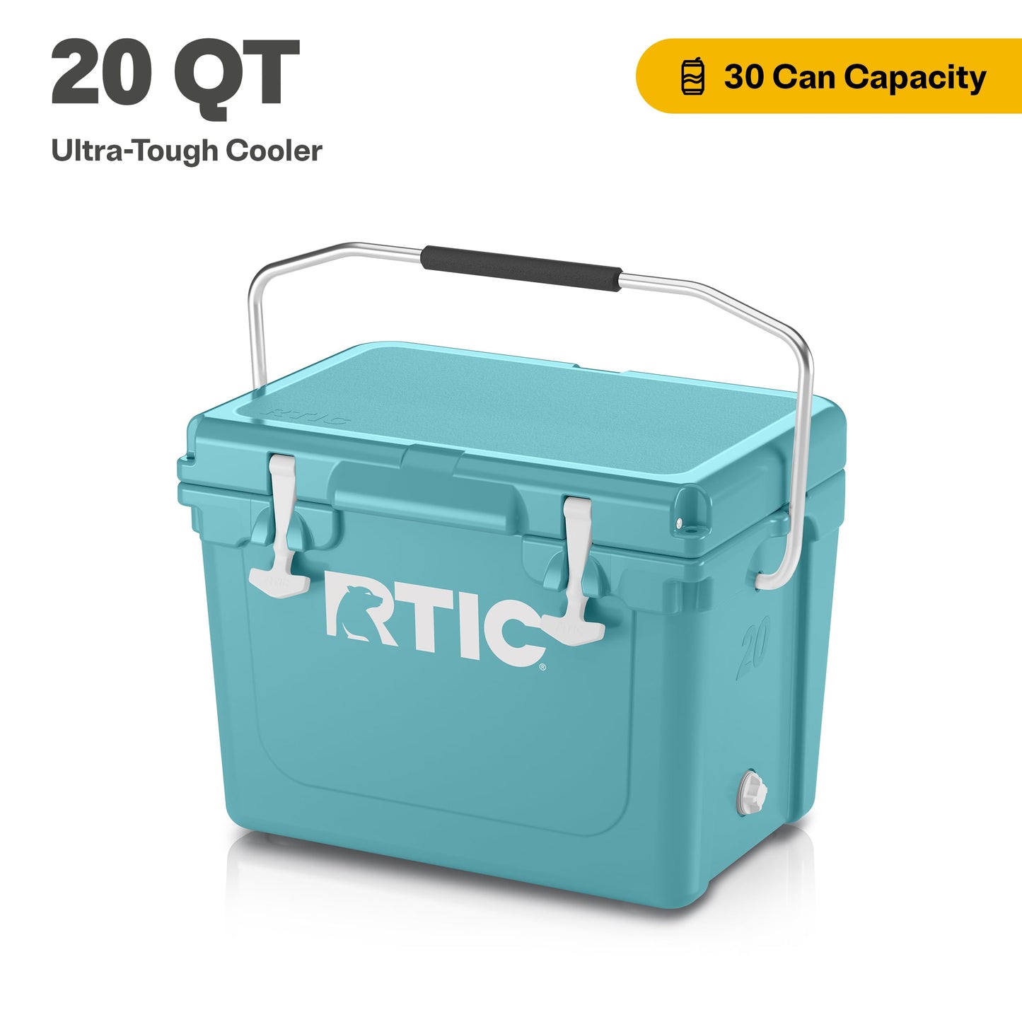 RTIC 20 QT Ultra-Tough Cooler Hard Insulated Portable Ice Chest Box for Beach, Drink, Beverage, Camping, Picnic, Fishing, Boat, Barbecue, Lagoon