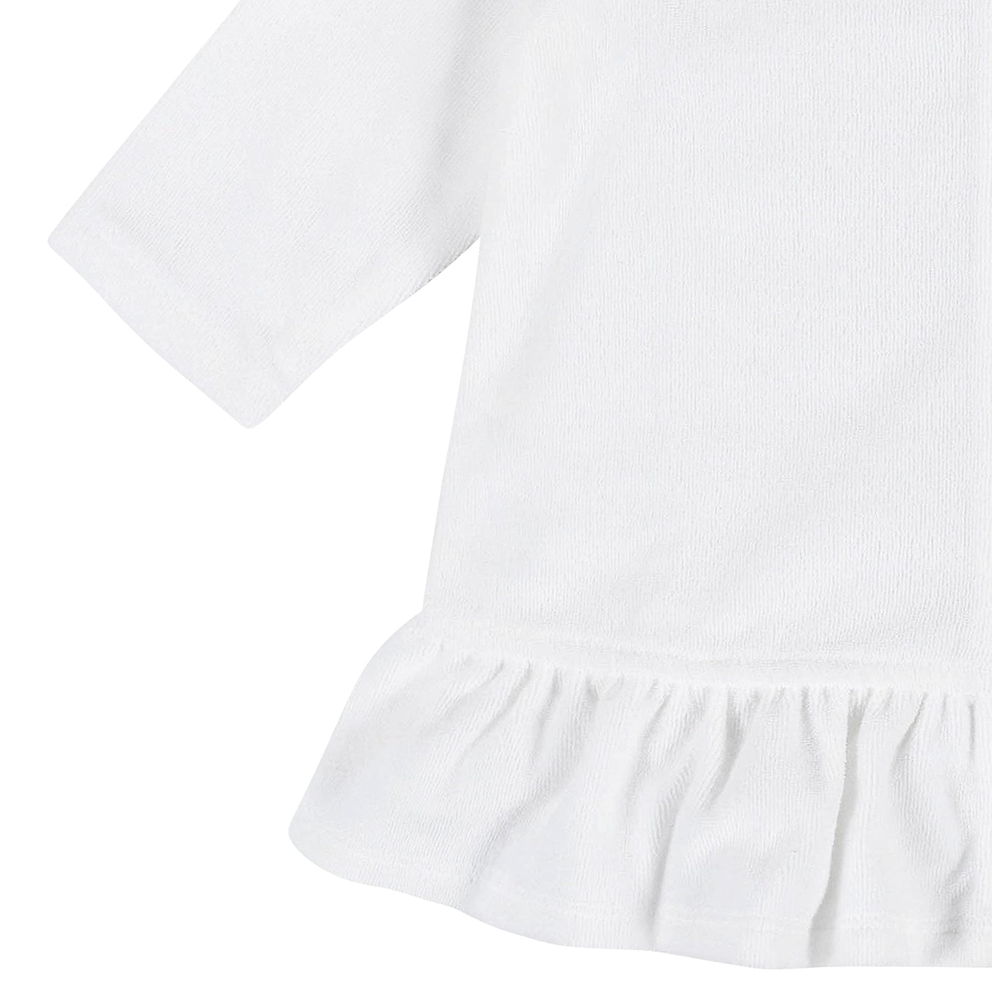 Gerber Baby Girls Toddler Zipper Hoodie Terry Swimsuit Cover Up, White, 18 Months