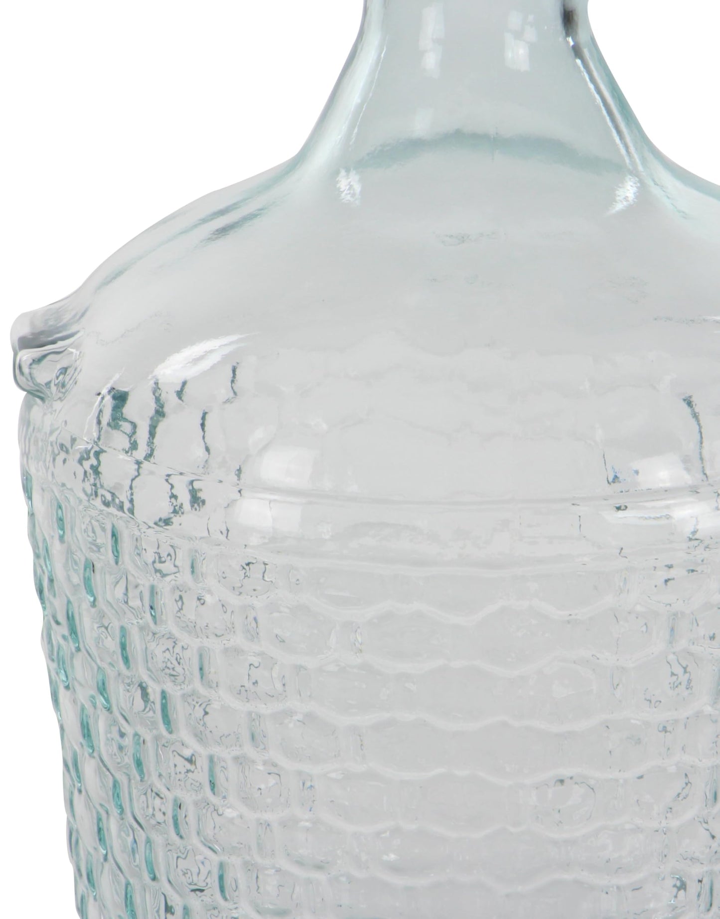 Deco 79 Recycled Glass Decorative Vase Spanish Bottle Centerpiece Vase with Bubble Texture, Flower Vase for Home Decoration 10" x 10" x 17", Blue