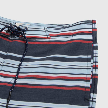 Duke 7.25” Stripe Boardshort - Navy Combo