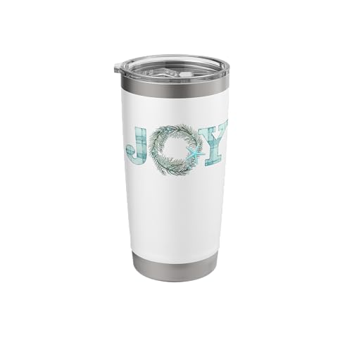 Joy Coastal Christmas Wreath Stainless Steel Insulated Tumbler