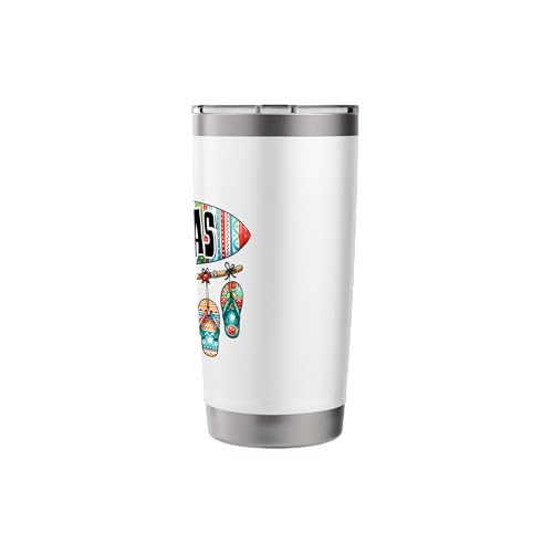 Merry Christmas Surfboard Flip Flop Stainless Steel Insulated Tumbler