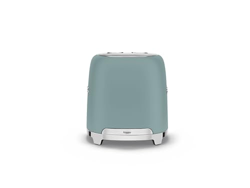 SMEG 2 Slice Toaster with 6 Presets and Defrost Function and Removable Crumb Tray (Jade)