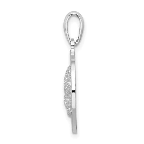JewelryWeb 925 Sterling Silver Rhodium Plated Polish Booth Bay Sea shell Nautical Starfish Pendant Necklace 26.5mm long-Pendant for Women