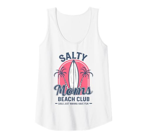 Womens Salty Mom Funny Beach Tank Top