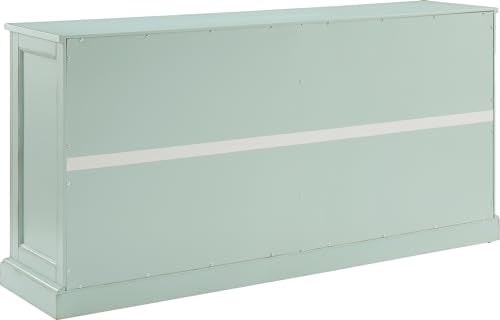 Crosley Furniture Holbrook Traditional Glass Door Sideboard Buffet Cabinet, Kitchen Storage, TV Stand, Distressed Seafoam Blue
