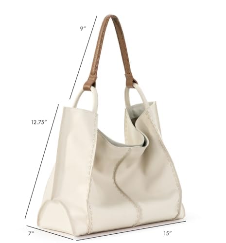 The Sak Los Feliz Large Tote Bag - Premium Leather Handbag With Stylish Design For Everyday, Travel, Beach Bag - Roomy, Durable, Lined Purse With Shoulder Bag Strap, Zipper Pocket