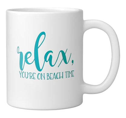 On Beach Time Ceramic Mug