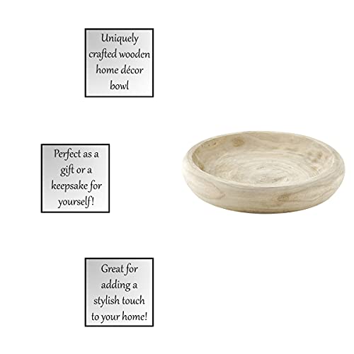 Santa Barbara Design Studio Wood Serving Bowl, Hand Carved Paulownia Wood Fruit Bowl/Decor, 11.5" Large, Natural