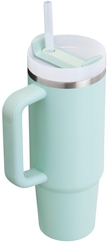 STANLEY Quencher H2.0 Tumbler with Handle and Straw 30 Ounces | Flowstate 3-Position Lid | Cup Holder Compatible for Travel | Insulated Stainless Steel Cup | BPA-Free | Seafoam