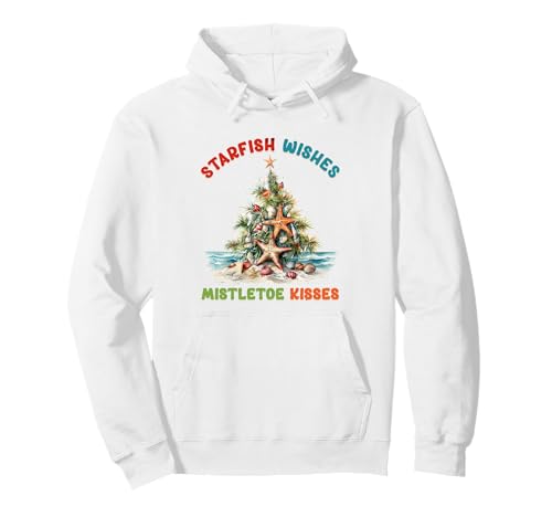 Starfish Wishes Beachy Christmas Pullover Hoodie