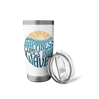 Happiness Comes In Waves Stainless Steel Insulated Tumbler