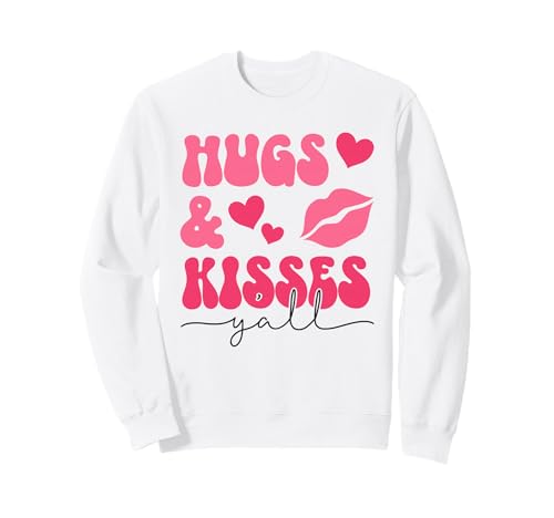 Hugs & Kisses Y'all Retro Valentines Day Sweatshirt