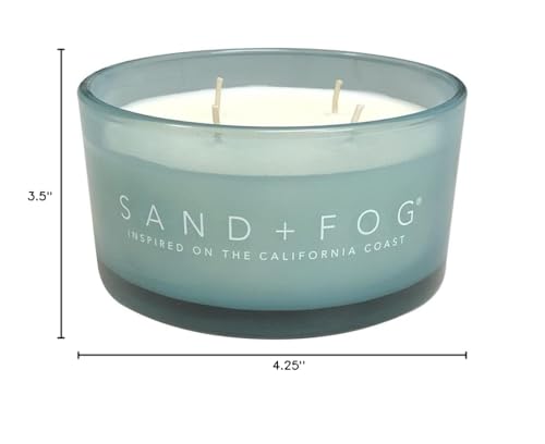 Sand + Fog Scented Candle- California Beach House -Additional Scents and Sizes–100% Cotton Lead-Free Wick-Luxury Air Freshening Jar Candles-Perfect Home Décor for Cocktail Table– 23oz
