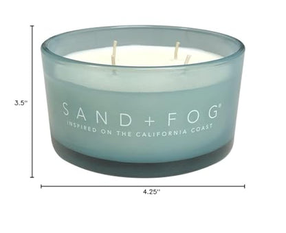 Sand + Fog Scented Candle- California Beach House -Additional Scents and Sizes–100% Cotton Lead-Free Wick-Luxury Air Freshening Jar Candles-Perfect Home Décor for Cocktail Table– 23oz