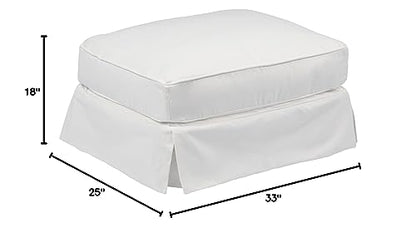 Sunset Trading Americana Slipcovered Ottoman