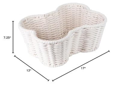 OtterPets Dog Toy Basket, Handmade Dog Toy Bin, Bone Shaped Pet Organizer, Cat Storage Box (Cotton Rope, 17x13in)