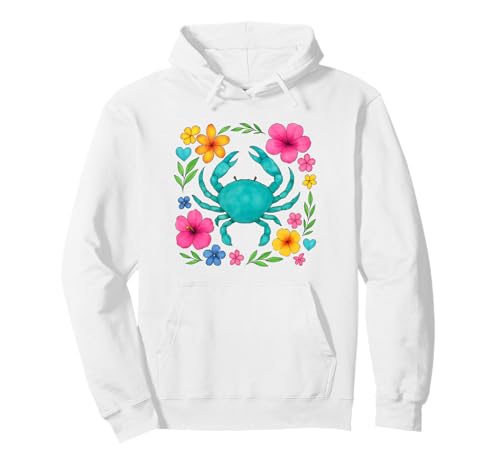 Boho Beach Crab Pullover Hoodie