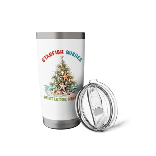 Starfish Wishes Beachy Christmas Stainless Steel Insulated Tumbler