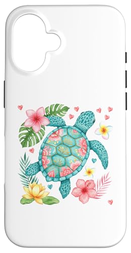 Floral Sea Turtle Case for iPhone 16
