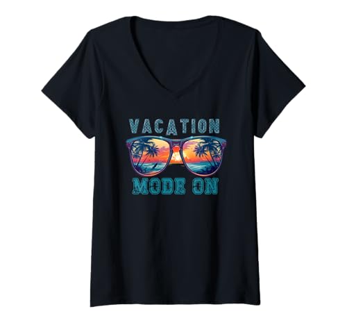 Women's Vacation Mode On V-Neck T-Shirt