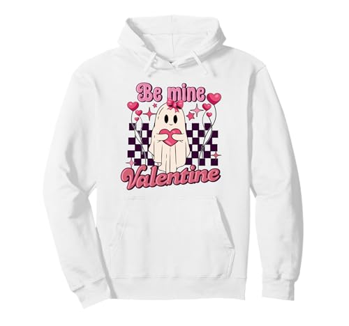 Be Mine Cute Ghost Retro Valentine Pullover Hoodie