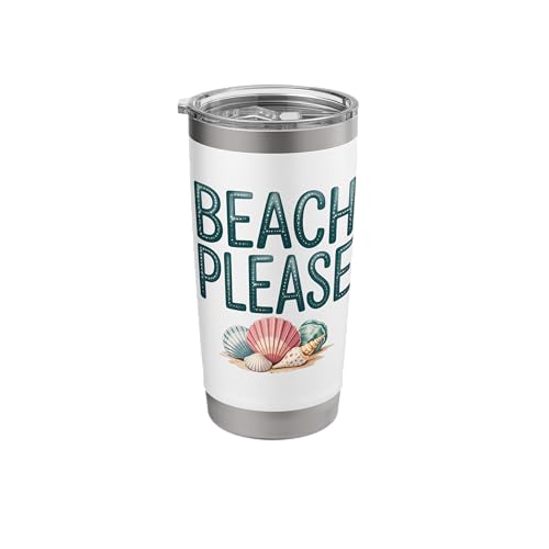 Beach Please Funny Stainless Steel Insulated Tumbler