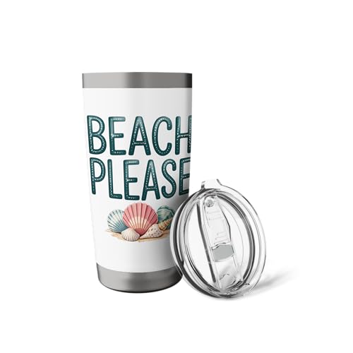 Beach Please Funny Stainless Steel Insulated Tumbler