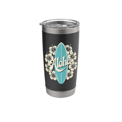 Aloha Floral Surfboard Stainless Steel Insulated Tumbler