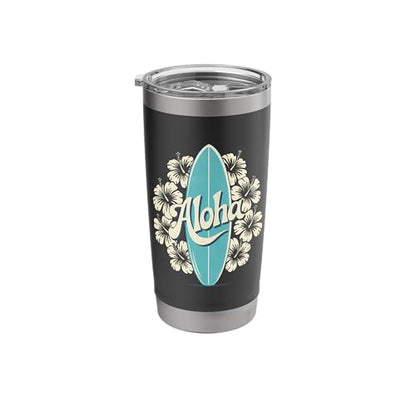 Aloha Floral Surfboard Stainless Steel Insulated Tumbler