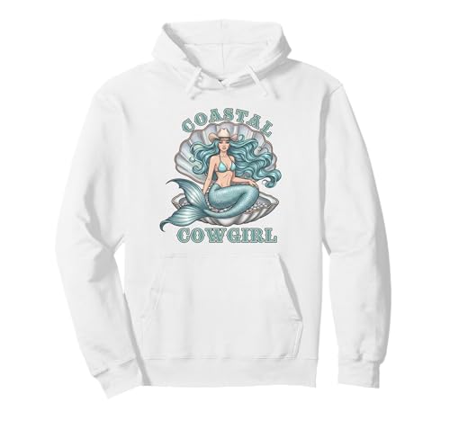 Mermaid Aesthetic Coastal Cowgirl Pullover Hoodie