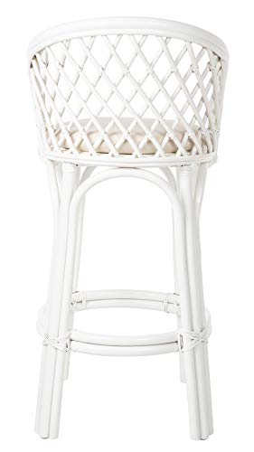 Kouboo Rattan Criss-Cross, White Kitchen Counter Stool, Height (1110170)