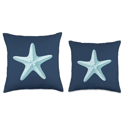 Coastal Starfish Throw Pillow