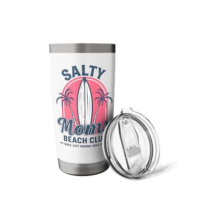 Women's Salty Mom Funny Beach Stainless Steel Insulated Tumbler