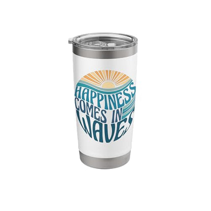 Happiness Comes In Waves Stainless Steel Insulated Tumbler