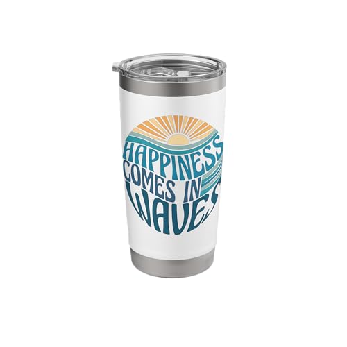 Happiness Comes In Waves Stainless Steel Insulated Tumbler