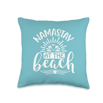Namastay At The Beach Throw Pillow