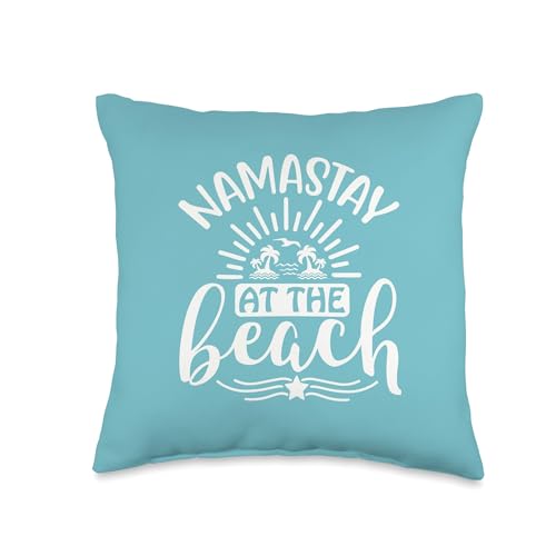 Namastay At The Beach Throw Pillow