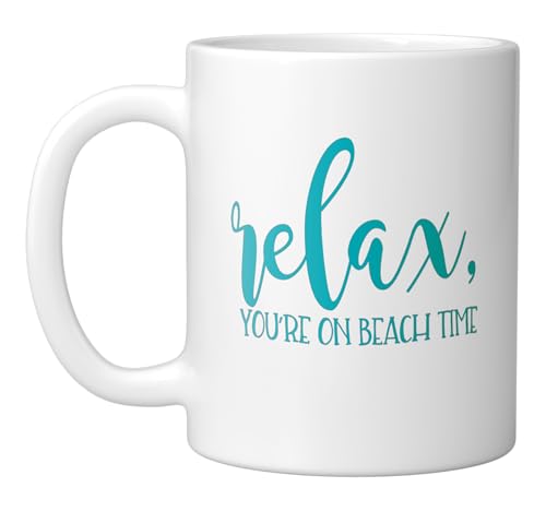 On Beach Time Ceramic Mug
